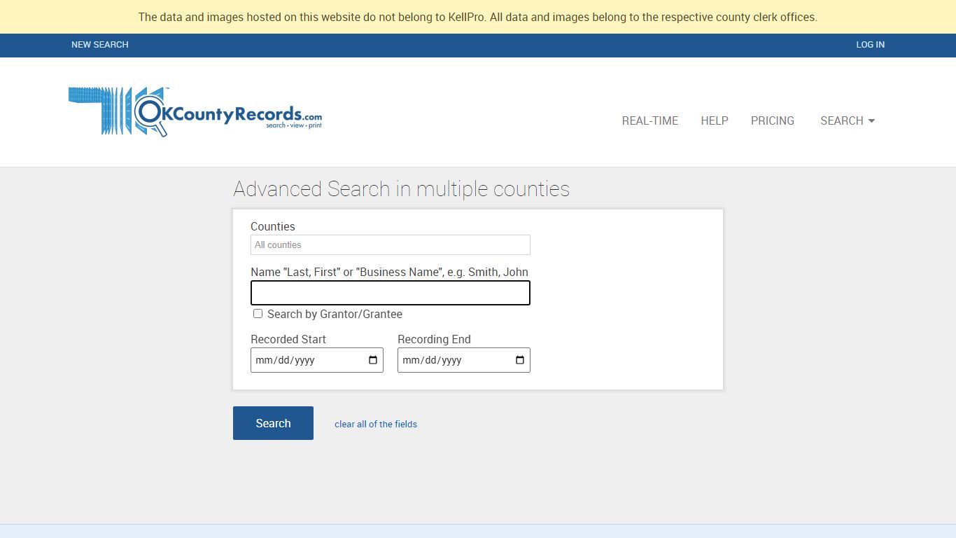 Multiple Counties - County Clerk Public Land Records for Oklahoma
